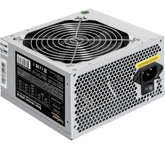 Блок питания ExeGate 750W UNS750 ATX, PC, 12cm fan, 24pin, 4+4pin, PCI-E, 3xSATA, 2xIDE, кабель 220V в комплекте 293079