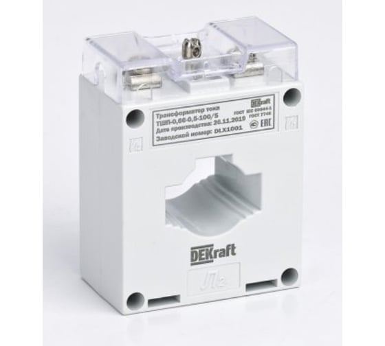 Трансформатор тока DEKraft ТШП-0.66 0.5S 150/5 5В.А d30мм 50103DEK 1