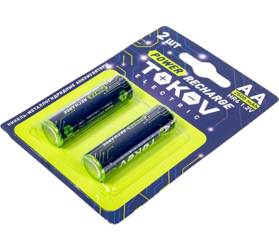 Аккумулятор TOKOV ELECTRIC AA/HR6 2500мА.ч, блистер 2 шт. TKE-NMA-HR6/B2