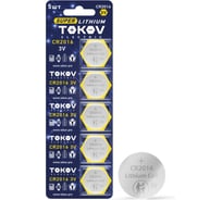 Элемент питания TOKOV ELECTRIC литиевый, CR2016, таблетка (блистер 5 шт.) TKE-LI-CR2016/B5