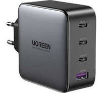 Сетевое зарядное устройство Ugreen CD226 USB-A+3*USB-C 100W GaN Fast Charger с кабелем 100W USB-C цвет: серый космос 90575