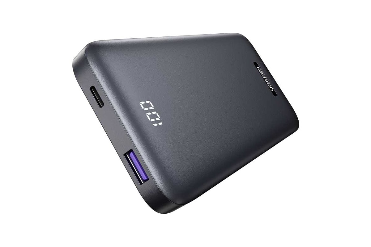 Внешний аккумулятор Ugreen PB198 (60689) 10000mAh Ultra Slim Quick Charging  20W Power Bank. цвет: серый 60689_ - выгодная цена, отзывы, характеристики,  фото - купить в Москве и РФ