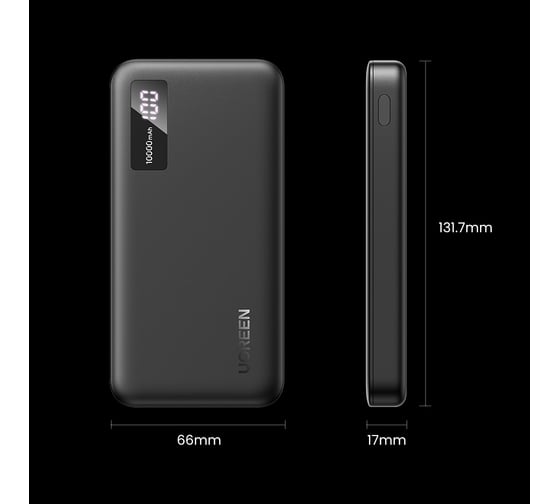 Внешний аккумулятор Ugreen PB311 (25742) 10000mAh Mini Quick Charging 20W Power Bank. Цвет: черный 25742_