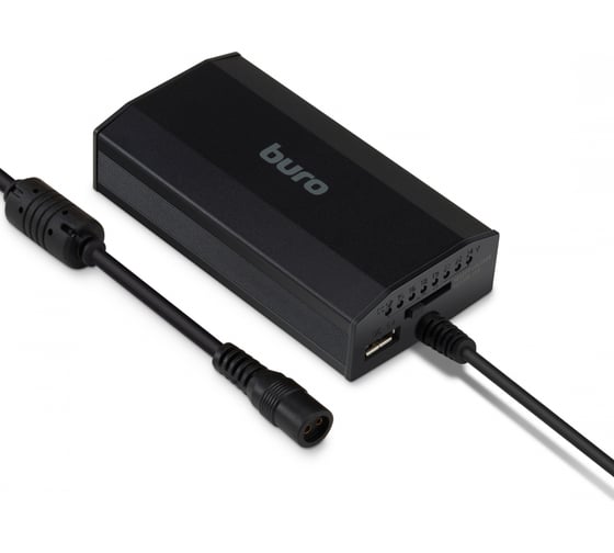 Блок питания BURO BUM-0031T65 ручной 65W 12V-24V 11-connectors 3.2A 1xUSB 0.6A, от бытовой электросети 825355