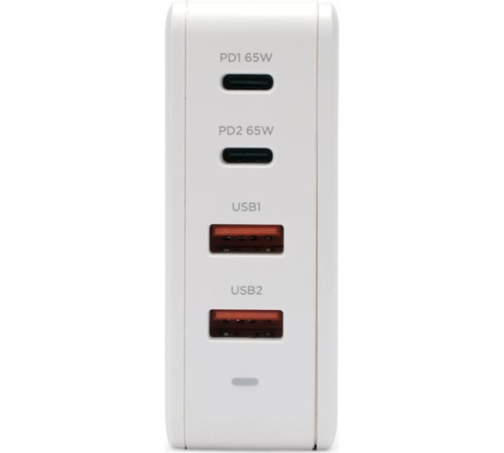 Зарядное устройство Cablexpert 100вт gan, qc4.0/pd, 4 порта: 2 usb и 2 type-c, белый, коробка, MP3A-PC-48