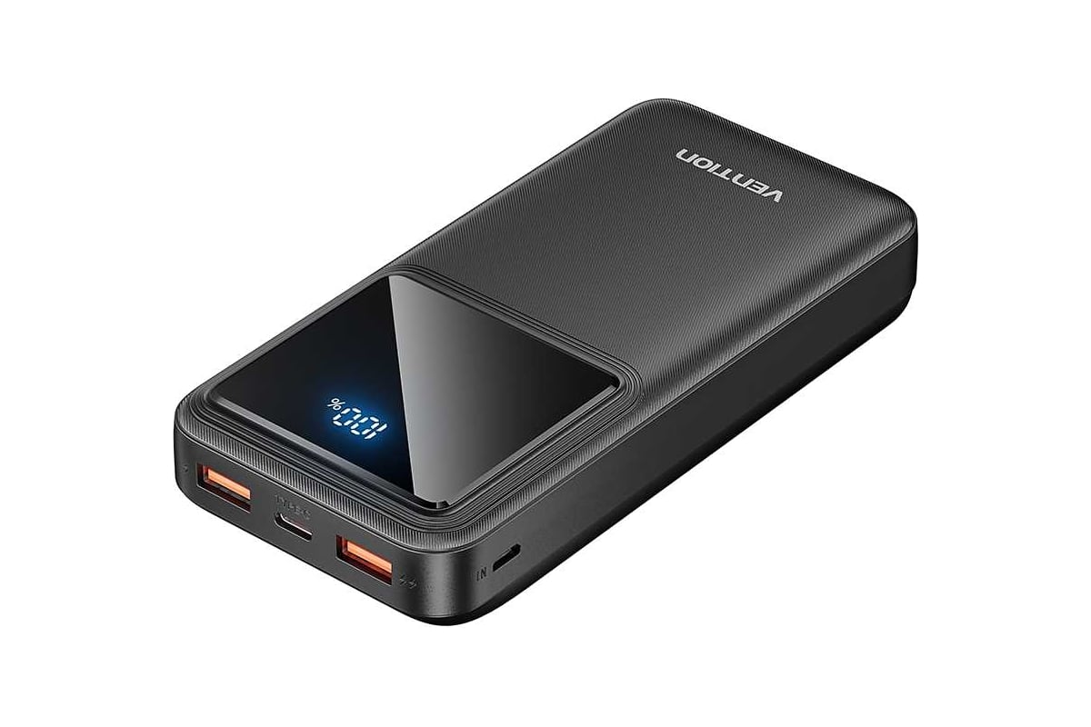 Power Bank VENTION 20000mAh(M/C-A/A)22.5W Черный с LED Дисплеем FHLB0 -  выгодная цена, отзывы, характеристики, фото - купить в Москве и РФ