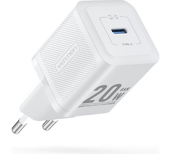 Сетевое зарядное устройство VENTION на 1 порт USB С GaN 20W Белый FEPW0-EU