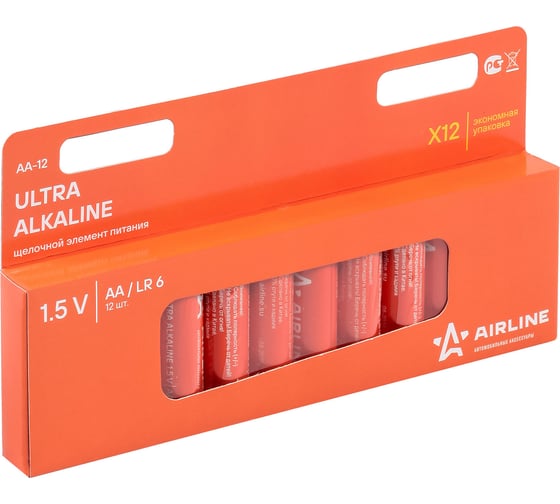 Батарейки Airline LR6/AA, щелочные, 12 шт. AA-12