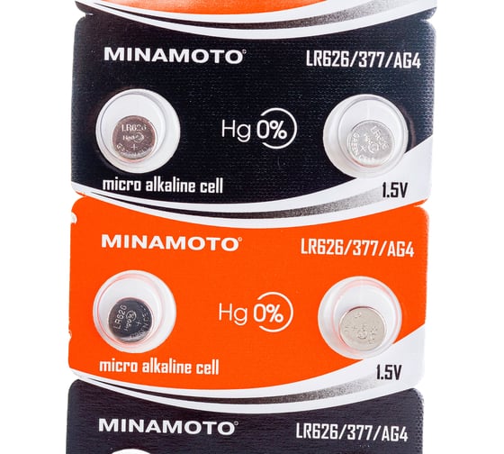 Часовая батарейка Minamoto AG4 LR626 (10 card) 55004