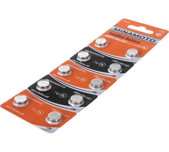 Часовая батарейка Minamoto AG7 LR927, 10 card 55007