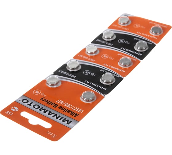 Часовая батарейка Minamoto AG7 LR927, 10 card 55007