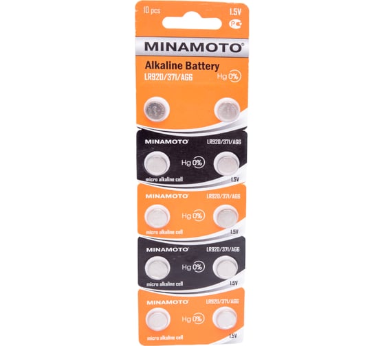 Батарейка часовая Minamoto AG6 LR920, 10 card 55006 1