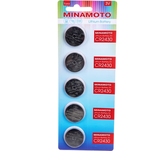 Батарейка Minamoto литий CR2430, 5 card 82430 1