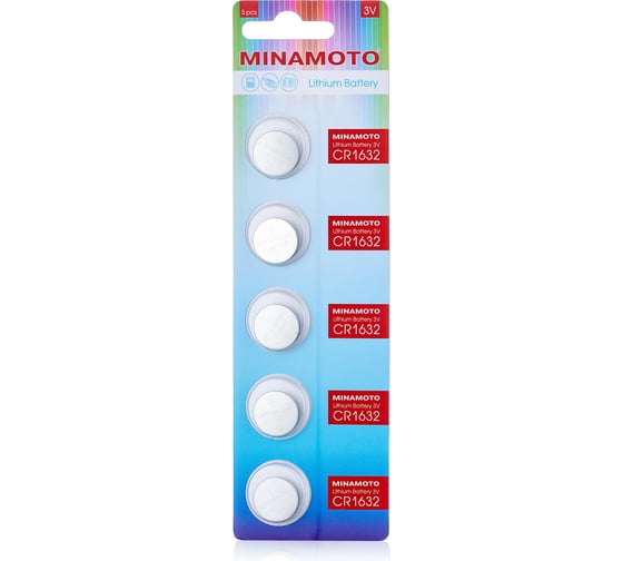 Батарейка Minamoto литий CR1632, 5 card 81632