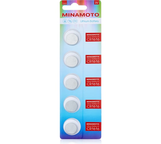 Батарейка Minamoto литий CR1616, 5 card 81616 1