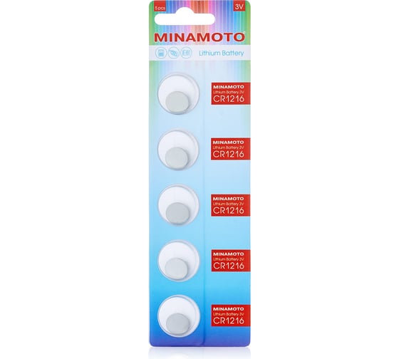 Батарейка Minamoto литий CR-1216, 5 card 81216