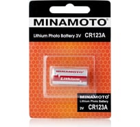 Батарейка Minamoto CR123, 1 card 856 16375201