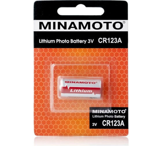 Батарейка Minamoto CR123, 1 card 856