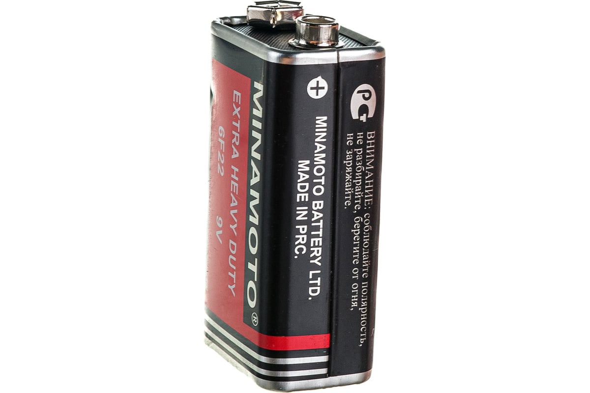 Батарейка Minamoto 6F22 9V, 1 shrink 500 - выгодная цена, отзывы ...