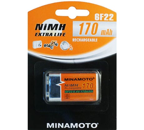 Аккумулятор Minamoto 6F22, 170mAh, 1 Card 5111