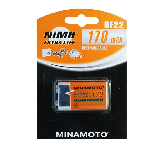 Аккумулятор Minamoto 6F22, 170mAh, 1 Card 5111 1
