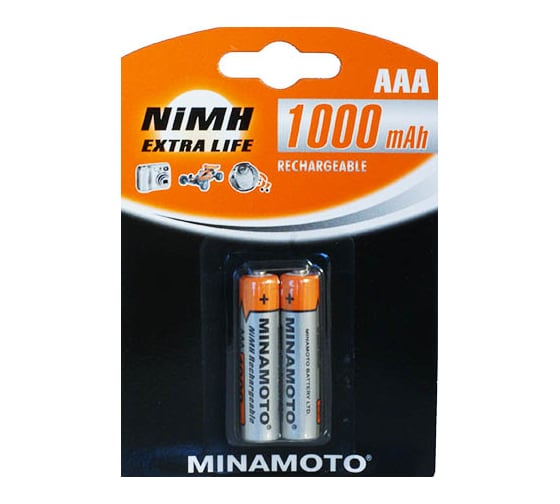 Аккумулятор Minamoto AAA, 1000mAh, 2 Card 4117