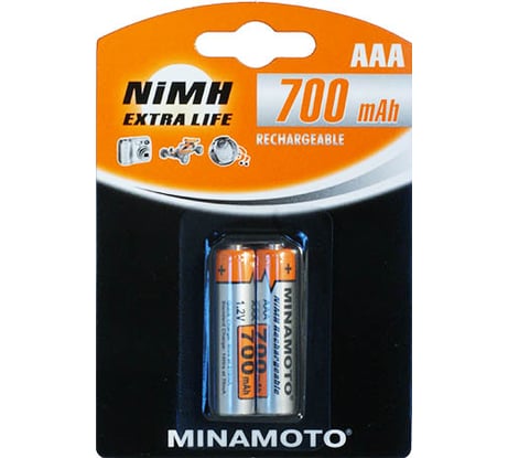 Аккумулятор Minamoto AAA, 700mAh, 2 card 4112