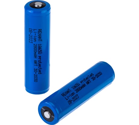 Аккумулятор Rexant  Li-ion 18650, 3,7В, 2800мАч, с платой защиты, высокий контакт, 10 шт. 30-2030