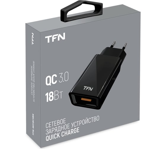 Сетевое зарядное устройство TFN QuickCharge 3.0 black -WCQC3BK