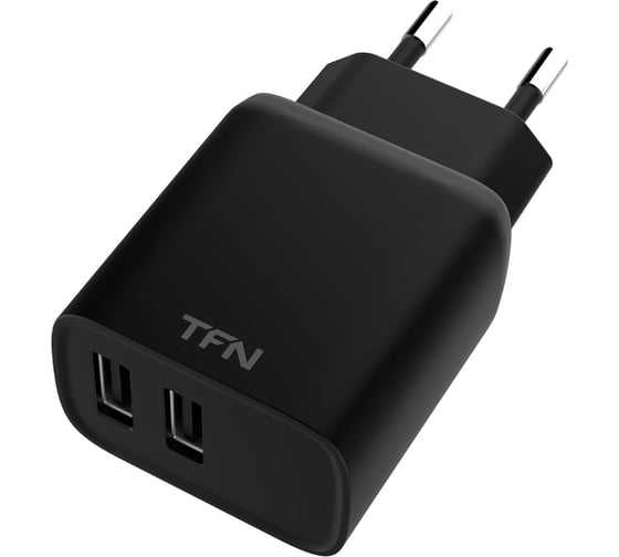 Сетевое зарядное устройство TFN RAPID+ 2 USB 2.4A 12W black -WCRPD12W2UBK TFN-WCRPD12W2UBK