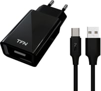 Сетевое зарядное устройство TFN 1А + кабель TypeC black -WC1U1AUSBCBK