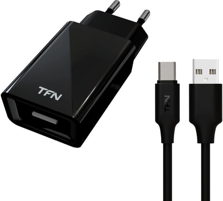 Сетевое зарядное устройство TFN 1А + кабель TypeC black -WC1U1AUSBCBK
