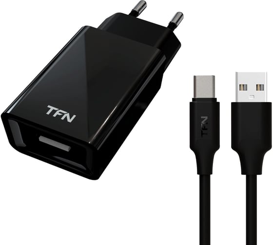 Сетевое зарядное устройство TFN 1А + кабель TypeC black -WC1U1AUSBCBK