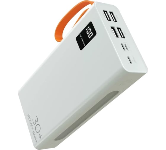 Внешний аккумулятор More Choice 30000mAh 2USB 2.1A PB22-30 с кабелем White PB22-30 White 1