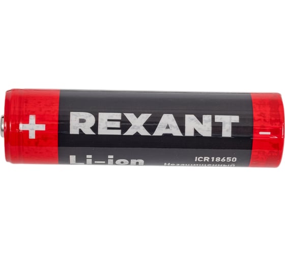 Аккумулятор REXANT Li-ion 18650, 3,7В, 3000мАч, без платы защиты, 2 шт. 30-2037