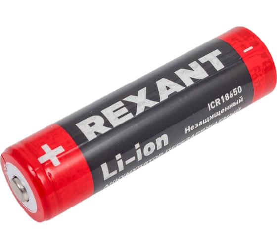 Аккумулятор REXANT Li-ion 18650, 3,7В, 3000мАч, без платы защиты, 2 шт. 30-2037