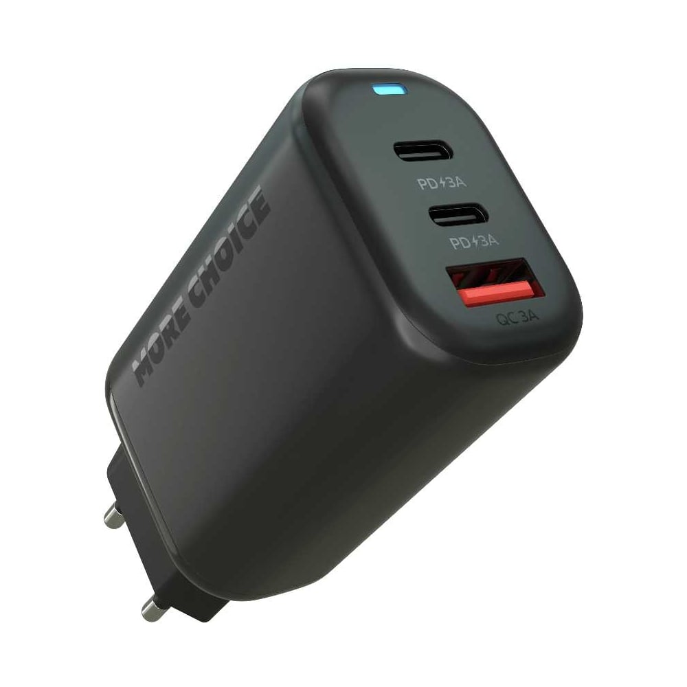 Сетевое зарядное устройство More Choice 1USB+2Type-C 3.0A PD 65W ...