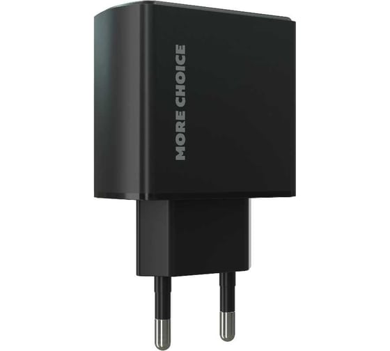 Сетевое зарядное устройство More Choice 1USB-C 3.0A PD 20W быстрая зарядка NC60 Black