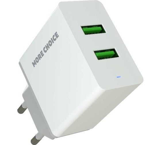 Сетевое зарядное устройство More Choice 2USB 2.4A NC11 White