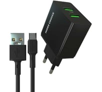 Сетевое зарядное устройство 2USB 2.4A для micro USB More Choice NC11m Black