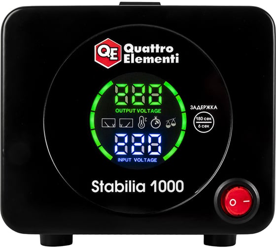 Стабилизатор напряжения QUATTRO ELEMENTI Stabilia 1000 (1000 ВА, 140-270 В) 917-643