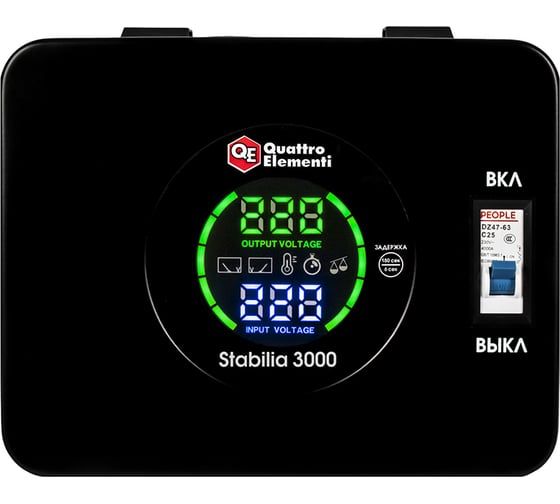 Стабилизатор напряжения QUATTRO ELEMENTI Stabilia 3000 (3000 ВА, 140-270 В) 917-674