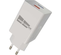 Сетевое зарядное устройство More Choice 2USB 3.0A QC3.0 быстрая зарядка для Lighting 8-pin NC69i White