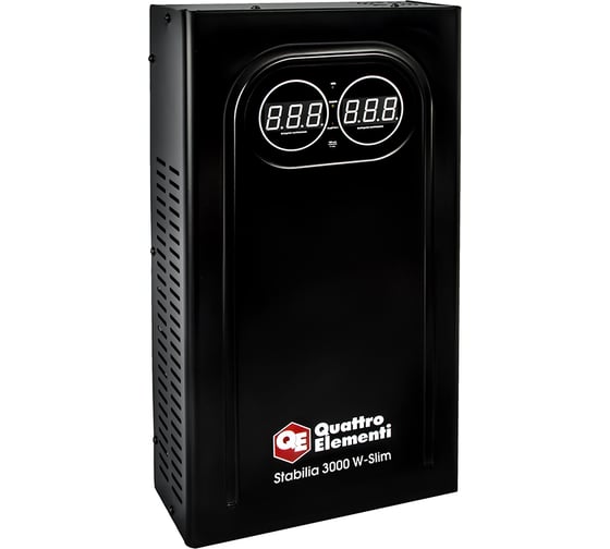 Стабилизатор напряжения настенный QUATTRO ELEMENTI Stabilia 3000 W-Slim (3000 ВА, 140-270 В) 917-803