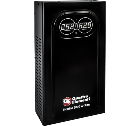 Стабилизатор напряжения настенный QUATTRO ELEMENTI Stabilia 5000 W-Slim (5000 ВА, 140-270 В) 917-810