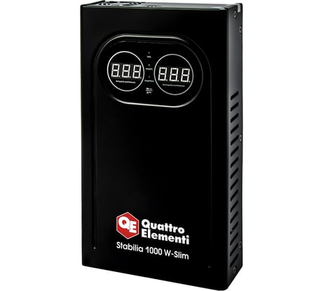 Стабилизатор напряжения настенный QUATTRO ELEMENTI Stabilia 1000 W-Slim (1000 ВА, 140-270 В) 917-773