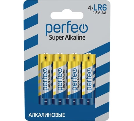 Алкалиновые батарейки Perfeo LR6, 4 шт., на блистере 30005158