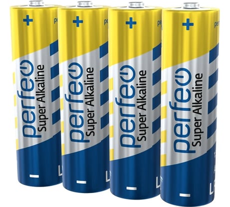 Алкалиновые батарейки Perfeo LR6, 4 шт., в пленке 30005156
