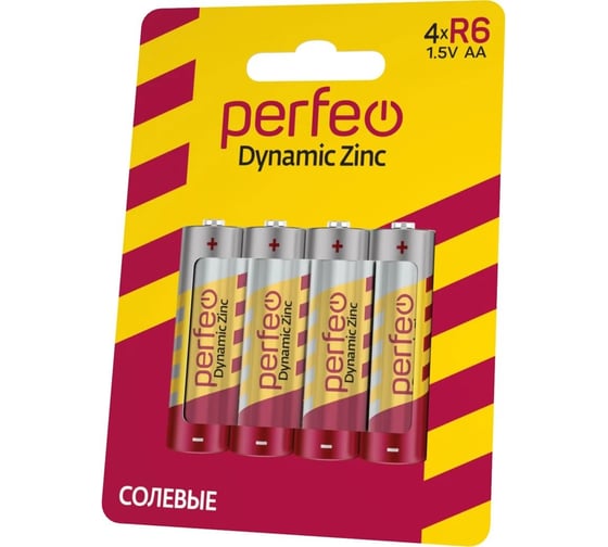 Солевые батарейки Perfeo R6, 4 шт., на блистере 30005167