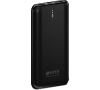 Внешний аккумулятор HIPER Li-Pol 10000 mAh QC 3A+2.4A 2xUSB 1xType-C черный RPX10000 BLACK